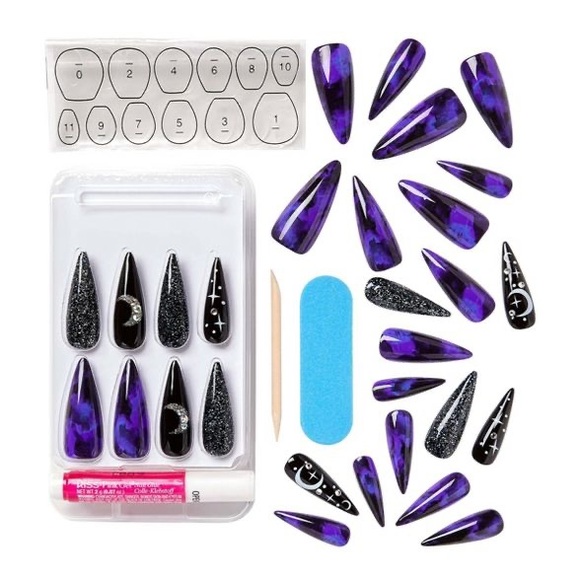 ⚜️Kiss XL Special Design Stiletto Moon Faux Nails - Picture 4 of 7